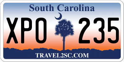 SC license plate XPO235