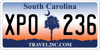 SC license plate XPO236