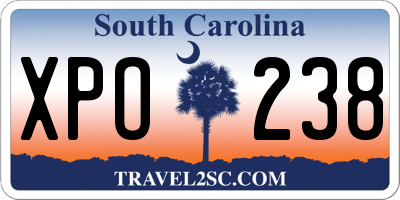 SC license plate XPO238