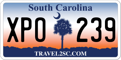 SC license plate XPO239