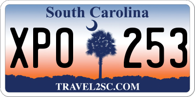 SC license plate XPO253