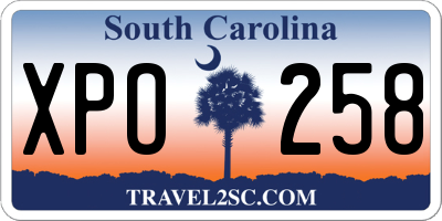 SC license plate XPO258