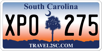 SC license plate XPO275