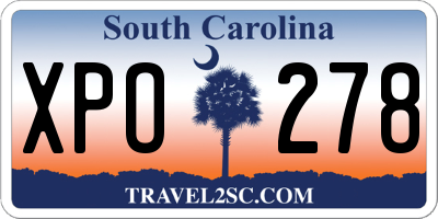 SC license plate XPO278