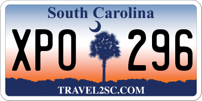 SC license plate XPO296