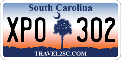 SC license plate XPO302