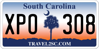 SC license plate XPO308