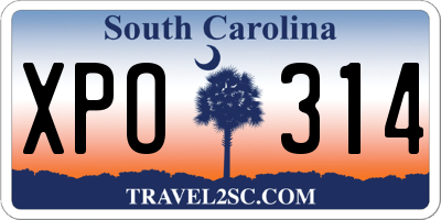 SC license plate XPO314