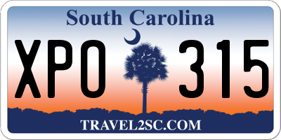 SC license plate XPO315