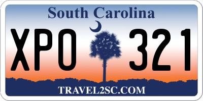SC license plate XPO321