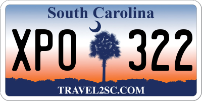 SC license plate XPO322