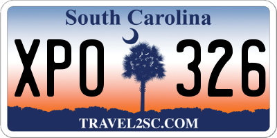 SC license plate XPO326