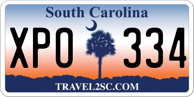 SC license plate XPO334