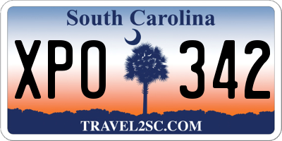 SC license plate XPO342