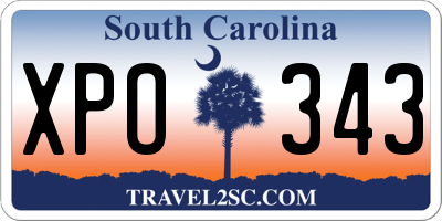 SC license plate XPO343