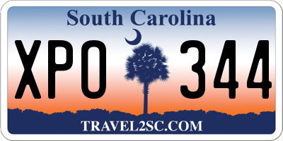 SC license plate XPO344