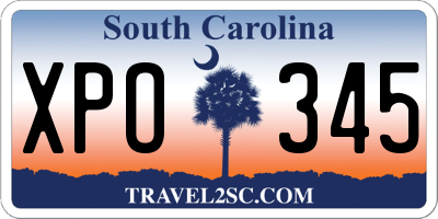 SC license plate XPO345