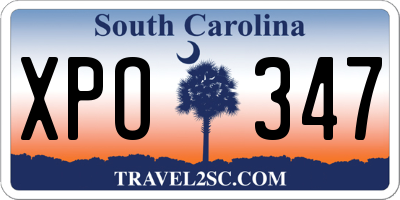 SC license plate XPO347