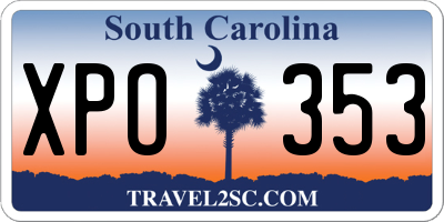 SC license plate XPO353