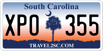 SC license plate XPO355