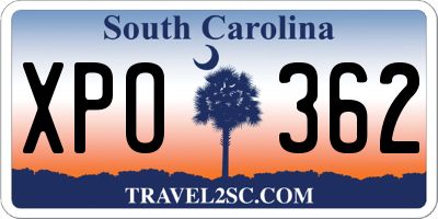 SC license plate XPO362