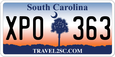 SC license plate XPO363