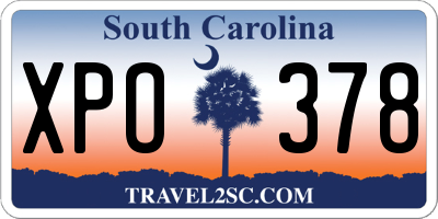 SC license plate XPO378