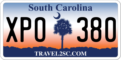SC license plate XPO380
