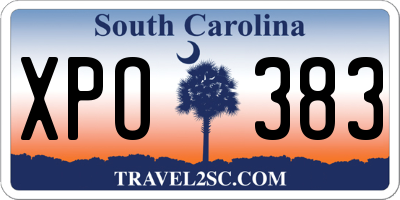 SC license plate XPO383