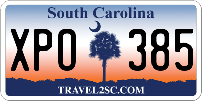 SC license plate XPO385