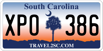 SC license plate XPO386