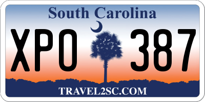 SC license plate XPO387