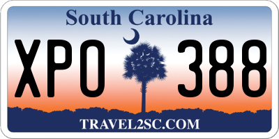 SC license plate XPO388