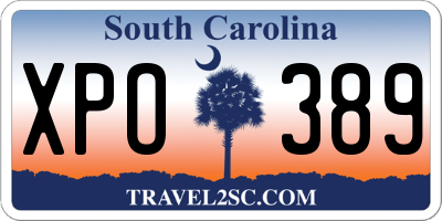 SC license plate XPO389