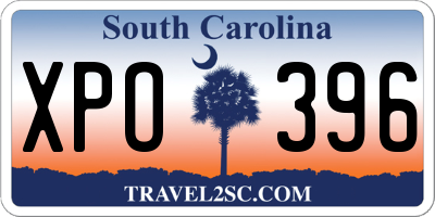 SC license plate XPO396