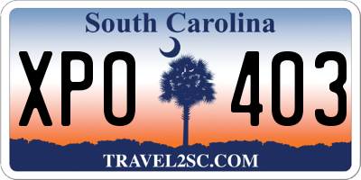 SC license plate XPO403