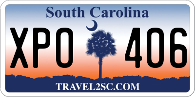 SC license plate XPO406