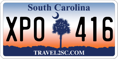 SC license plate XPO416
