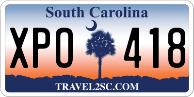 SC license plate XPO418