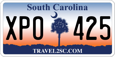 SC license plate XPO425