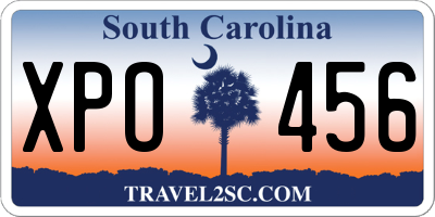 SC license plate XPO456