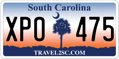 SC license plate XPO475