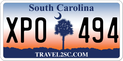 SC license plate XPO494