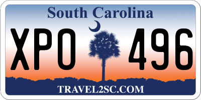 SC license plate XPO496