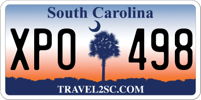 SC license plate XPO498