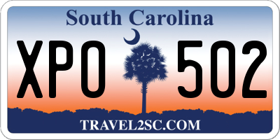 SC license plate XPO502