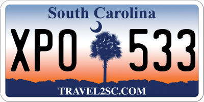 SC license plate XPO533