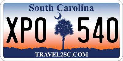 SC license plate XPO540