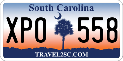 SC license plate XPO558