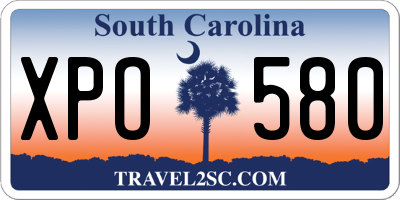SC license plate XPO580